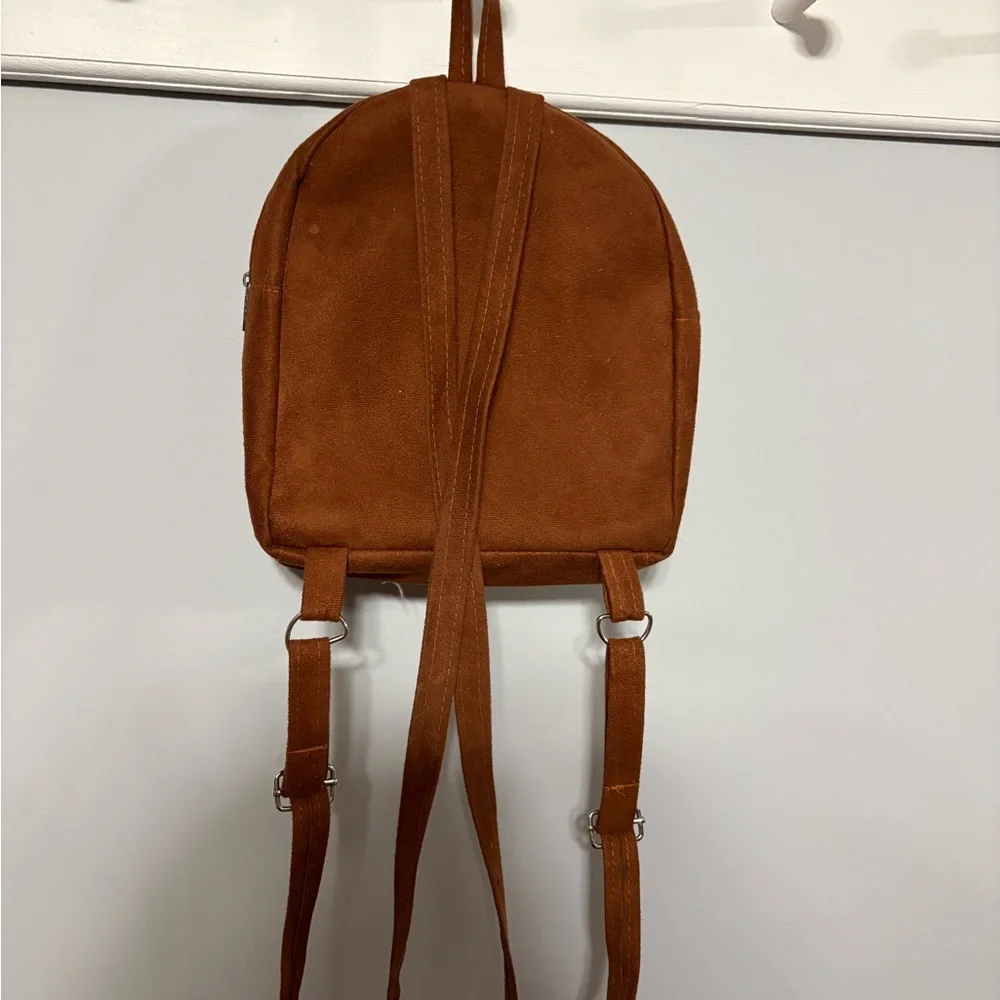 Brown Floral Embroidered Backpack - Picture 2 of 5